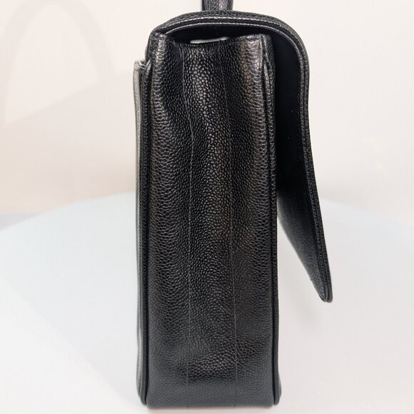 Chanel Vintage Black Caviar Mademoiselle Kelly Top Handle Flap Bag - Picture 7 of 16